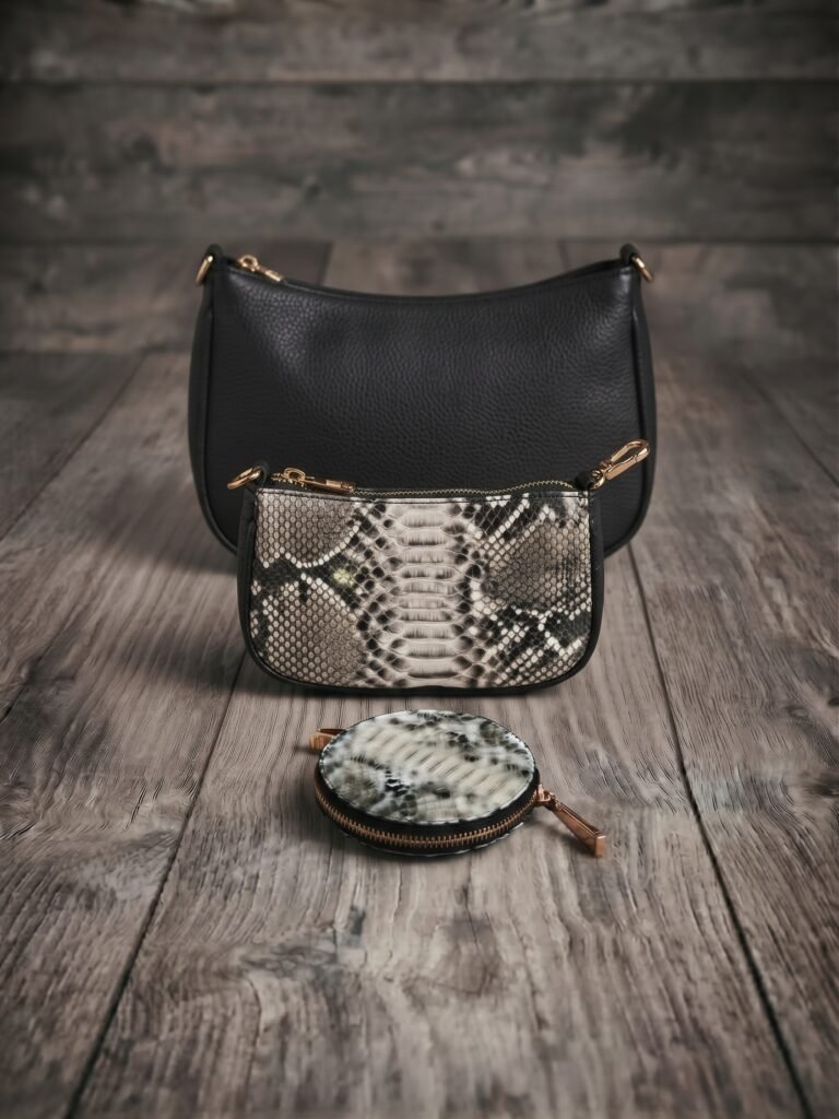 BOLSO DAMA 3 EN 1 PITÓN NEGRO