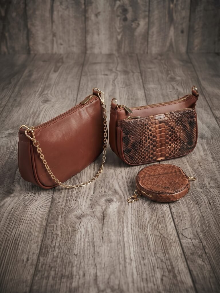 BOLSO DAMA 3 EN 1 PITÓN CAFE