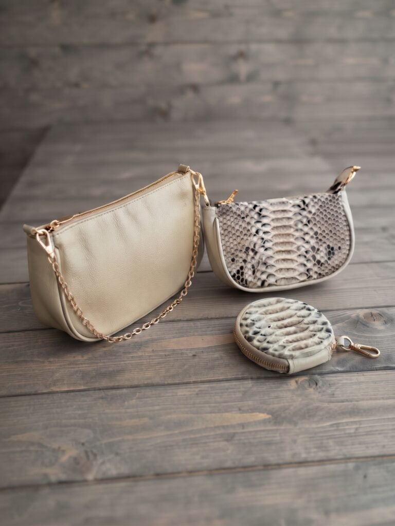 BOLSO DAMA 3 EN 1 PITON PERLA